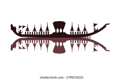 Vector del Royal Barge Suphannahong tailandés en el río de Tailandia.