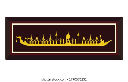Vector del Royal Barge Suphannahong tailandés en el río de Tailandia.