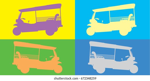 Vector. Thai Tricycle two colors.