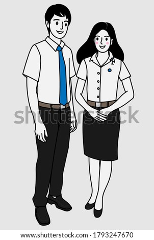 Vector of Thai university students, this image can use for education, internship concept