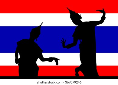 The vector of Thailand dance on flag