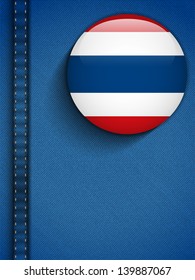 Vector - Thailand Flag Button in Jeans Pocket