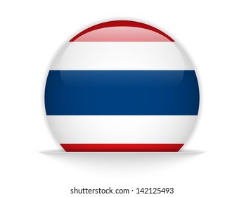 Vector - Thailand Flag Glossy Button