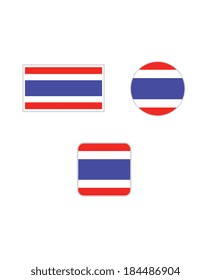 Vector Thailand Flag and Icon Set