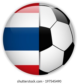 Vector - Thailand Flag with Soccer Ball Background