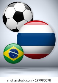 Vector - Thailand Flag with Soccer Ball Background