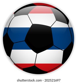 Vector - Thailand Flag with Soccer Ball Background