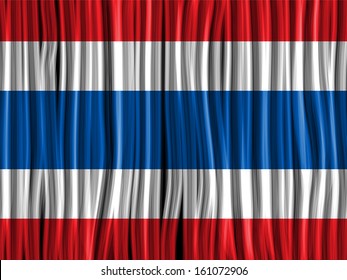 Vector - Thailand Flag Wave Fabric Texture Background