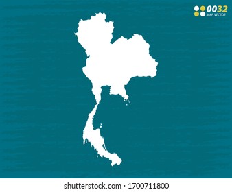 Mapa del vector de Tailandia sobre fondo oscuro.