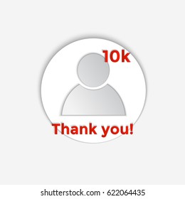 Vector Thank you 10000 followers template for social networks and followers. 10000 followers.