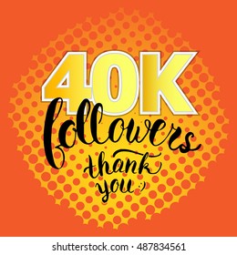 Vector Thank you 40K followers card.  