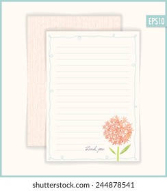 Vector Thank You card. Based on watercolor flowers.