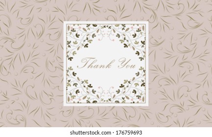 Vector thank you card. Perfect as invitation or announcement.