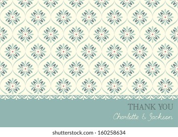 Vector thank you card template.