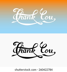 Vector "Thank You", expressive hand lettering