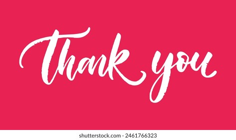 Vector Thank You Ink Brush Lettering on Vibrant Background