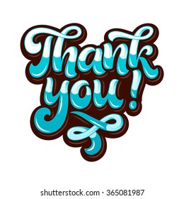 Vector Thank you lettering for invitation and greeting card, prints and posters. Hand drawn inscription, calligraphic design