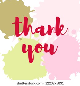 Vector. thank you on abstract multicolored spots