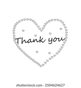 vector thank you sticker in black on a white background