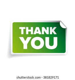 Vector Thank you sticker green
