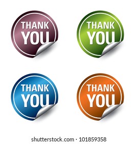 Vector "thank you" stickers. Vector Eps10.