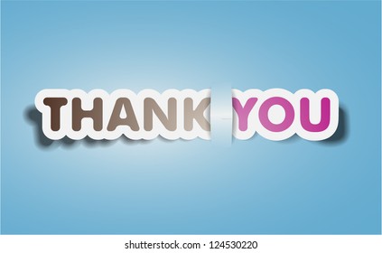 Vector Thank you text