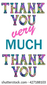 Vector thank you words