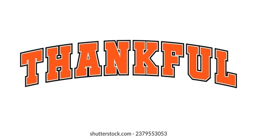 Vector Thankful Varsity Design Illustration
