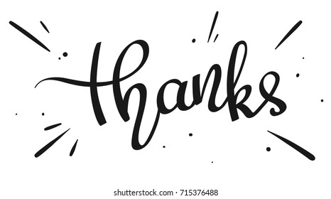 Vector THANKS design lettering, handmade calligraphy element