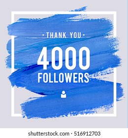 Vector thanks design template for network friends and followers. Thank you 4 K followers card. Image for Social Networks. Web user celebrates large number of subscribers or followers.