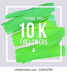 Vector thanks design template for network friends and followers. Thank you 10 K followers card. Image for Social Networks. Web user celebrates large number of subscribers or followers.