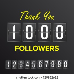 Vector Thanks Design Vector. Web User Celebrates Large Number Of Subscribers. Blogger Network Friends Followers. Illustration
