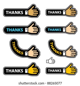 vector thanks shake hand labels