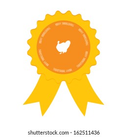 Vector thanksgiving badge with ribbons