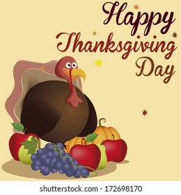 Vector Thanksgiving Day Related Elements Editable