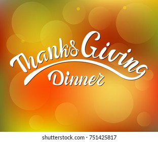 Vector ThanksGiving Dinner lettering.