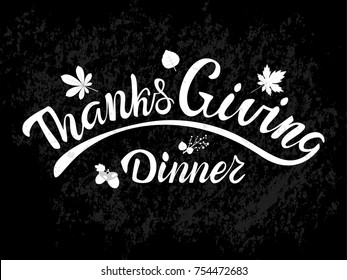 Vector ThanksGiving Dinner lettering.