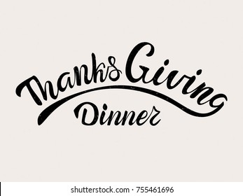 Vector ThanksGiving Dinner lettering.