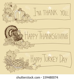Vector Thanksgiving Frame. Thanksgiving banner.