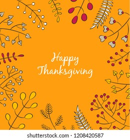 Vector thanksgiving frame card template