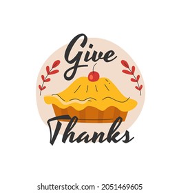 Vector thanksgiving icon with cake 