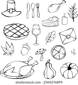 Vector of the Thanksgiving Icons