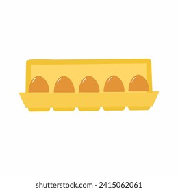 Vector that forms a collection of chicken eggs in a carton