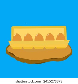 Vector that forms a collection of chicken eggs in a carton