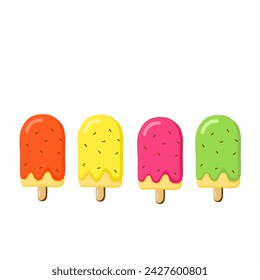 vector that forms ice cream using ice cream sticks