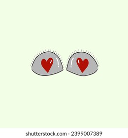 Vector that forms love in the shape of a pair of eyes