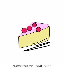 A vector that resembles a sponge cake quarter that looks tempting with the color appearance given