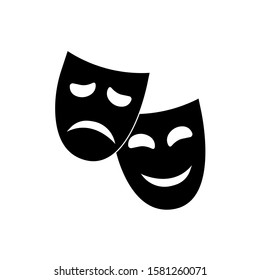 vector theater mask black icon on a white background