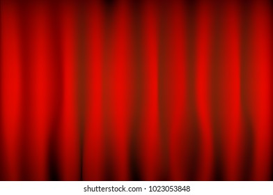 vector Theater red curtain with spot lighting art