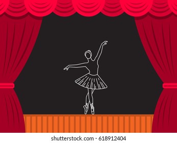 Vector Theater Scene Which Depicts Figure Stock Vector (Royalty Free ...
